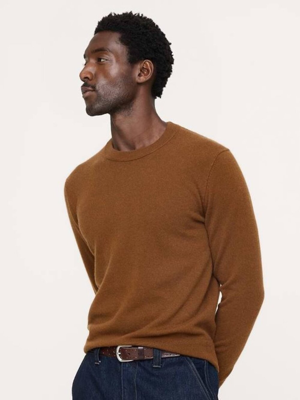 NWT Banana Republic Cashmere Crew-Neck Sweater $160 Mens size M Brown